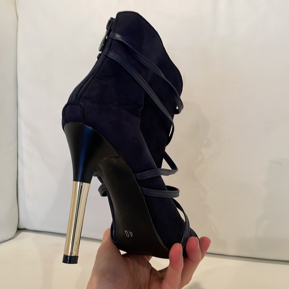 navy blue stiletto boots